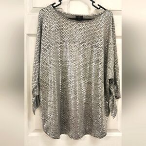 Metallic looking Silver Women's Top By JM Collection